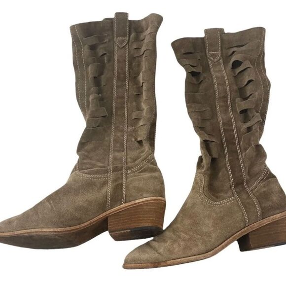 Boutique 9 Taupe Shana Suede Cut Out boots‎ - Picture 2 of 7